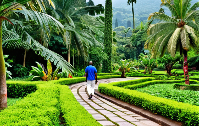 Botanical Garden**

"Lush tropical garden in Limbe, Cameroon, with vibrant exotic plants and walking paths, birds flying amongst the trees, perfect anatomy, natural pose, well-formed hands, appropriate attire, daytime, safe for work, professional photography, high quality, fully clothed, family-friendly."

**