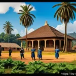 Home 19 카메룬의 식민 지배와 독립 과정 - A historically accurate scene depicting late 19th century German colonial administrators in Cameroon...