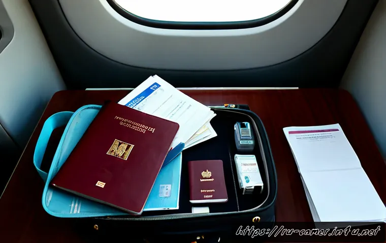Home 17 카메룬 입국 시 주의사항 - Photorealistic travel-preparation scene for a Russian traveler entering Cameroon: open suitcase on a...